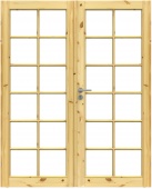 Дверь сосновая SWEDOOR by Jeld-Wen Tradition 58, двустворчатая, M15x21, Универсальная, Сосна прозрачный лак