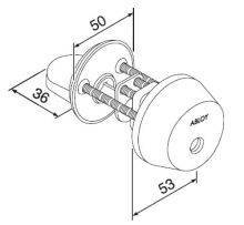 Комплект Abloy (Аблой): Ручка нажимная 8/007 DUETTO Ms/MUS с цилиндром CY001T, Mus