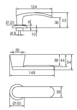 Комплект Abloy (Аблой): ручка нажимная Domus 12 + цилиндр ABLOY CY001C в цвете APR (античная бронза)