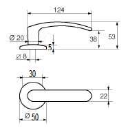 Ручка нажимная Abloy (Аблой) Polar 6/007