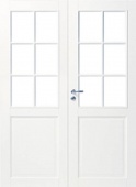 Дверь белая массивная SWEDOOR by Jeld-Wen Craft 102, двустворчатая, M15(705+715)х21, Правая, Белый NCS S 0502-Y
