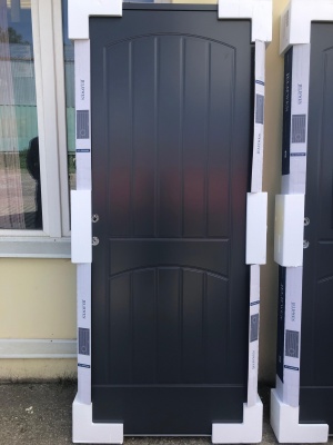 Теплая финская входная дверь SWEDOOR by Jeld-Wen Function F2000, темно-серая (цвет RR23)