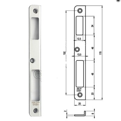 Запорная планка EA321 левая стандарта DIN (сторонность 1.3), Abloy 