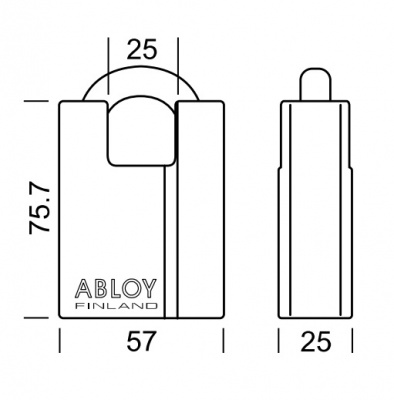 Замок навесной Abloy (Аблой) PL342, дужка 10 мм защищенная