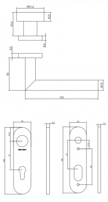 Ручка ASSA ABLOY AHW700LKPZ/R (правая)