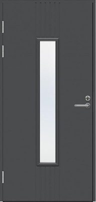 FUNCTION F2050 W28 со стеклом, Темно-серая NCS S 7502-В, 9*21, ЛЕВАЯ, замок LC200