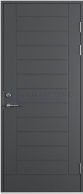 Дверь наружная деревянная ScanDo 06, темно-серая, 9*21, правое