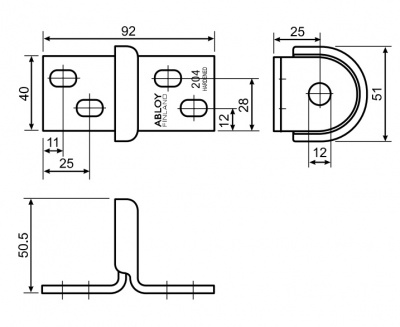 Петли Abloy PL204 для навесных замков с дужкой до 12 мм.