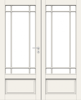 Дверь Nord Fin Doors модель 130 pari двухстворчатая, Белый NCS S 0502-Y, M13x21, Левая