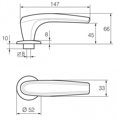 Ручка нажимная Abloy (Аблой) Duetto 8/007