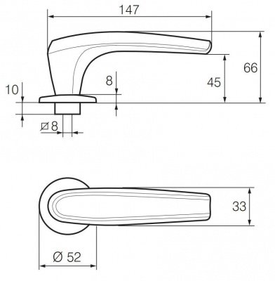 Ручка нажимная Abloy (Аблой) Duetto 8/007