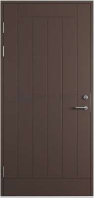 Дверь наружная деревянная ScanDo 01, темно-коричневая, 10*21, левое
