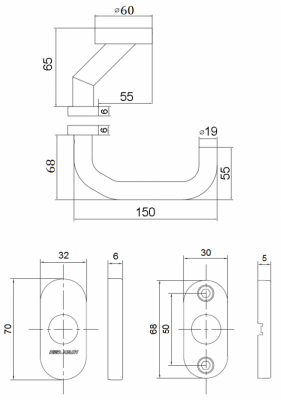 Ручка ASSA ABLOY AHW600FK00/LN (левая)