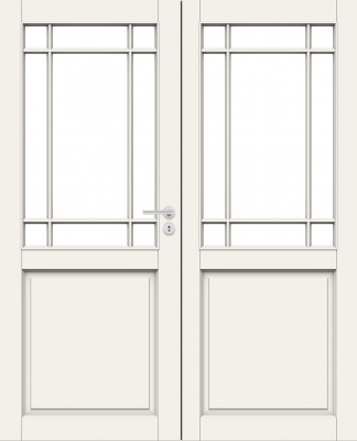 Дверь Nord Fin Doors модель 131 pari двухстворчатая, Белый NCS S 0502-Y, M13x21, Левая