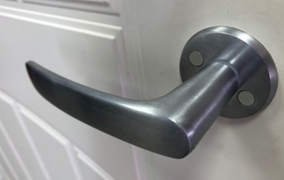 Комплект фурнитуры в матовом хроме для замка ABLOY LC102 (ручка UL27, цилиндр, скобянка)