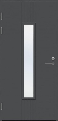 FUNCTION F2050 W28 (AZOV) со стеклом, Темно-серая NCS S 7502-В, 9*21, ЛЕВАЯ, замок ASSA 565
