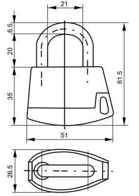 Замок навесной Abloy (Аблой) PL318, дужка 5 мм