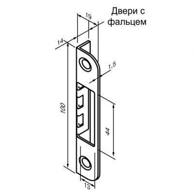 Запорная планка (ответная планка) Abloy 0068
