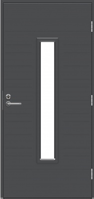 Теплая входная дверь SWEDOOR by Jeld-Wen Function Liguria Eco, M10x21, Правая, Тёмно-серый NCS S 7502-B*