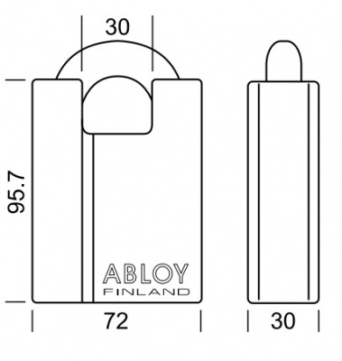 Замок навесной Abloy (Аблой) модель PL362, дужка 15 мм защищенная