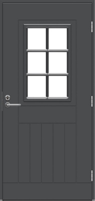 Теплая входная дверь SWEDOOR by Jeld-Wen Function Wadden Eco с замком ASSA 565, тёмно-серая