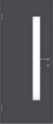 BASIC B0034 со стеклом, Темно-серая NCS S 7502 -B, 9*21, ЛЕВАЯ, замок LC102