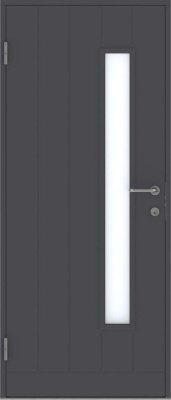 BASIC B0034 со стеклом, Темно-серая NCS S 7502 -B, 9*21, ЛЕВАЯ, замок LC102