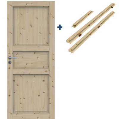 фото комплект сосновой двери swedoor tradition 51, нелакированная: полотно + коробка