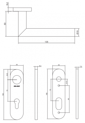 Ручка ASSA ABLOY AHW700LLPZ