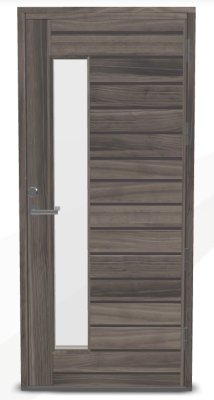 Дверь входная Kaski Puudesign Tyyni, М9x21, левая, замок LC200, цвет - Kaskipuun kuultoharmaa (Tammerfors)