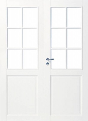 Дверь белая массивная SWEDOOR by Jeld-Wen Craft 102, двустворчатая