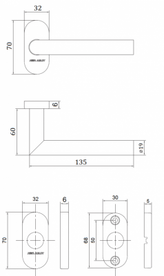 Ручка ASSA ABLOY AHW600LL00N