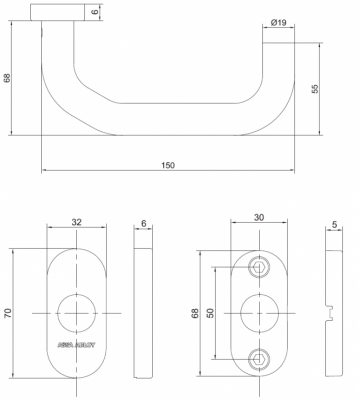 Ручка ASSA ABLOY AHW600FF00N
