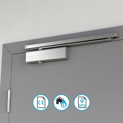 Доводчик ASSA-Abloy (Асса-Аблой) DC135  EN3  со скользящей тягой в комплекте