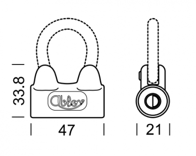 Замок навесной Abloy (Аблой) PL3020/PL3021, дужка 7 мм