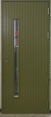 Дверь входная Kaski Kiilo Thermo, зелёная, М9, правая, с замком ABLOY LC102