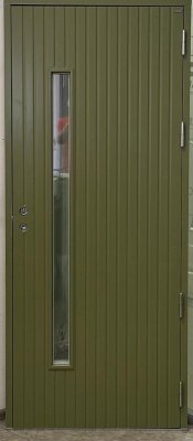 Дверь входная Kaski Kiilo Thermo, зелёная, М9, правая, с замком ABLOY LC102