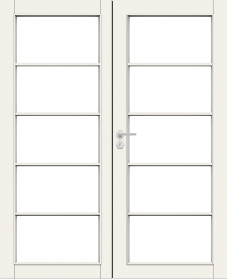 Дверь Nord Fin Doors модель 129 pari двухстворчатая, Белый NCS S 0502-Y, M13x21, Универсальная