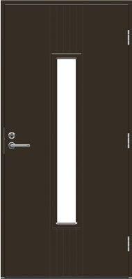 Теплая входная дверь SWEDOOR by Jeld-Wen Function Azov Eco с замком ASSA 565, тёмно-коричневая