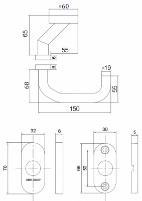 Ручка ASSA ABLOY AHW600FK00/RN (правая)