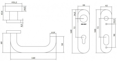Ручка ASSA ABLOY AHW700UKPZ/L (левая)