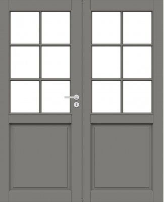 Дверь Nord Fin Doors модель 102 pari двухстворчатая, Серый 7040, M13x21, Левая